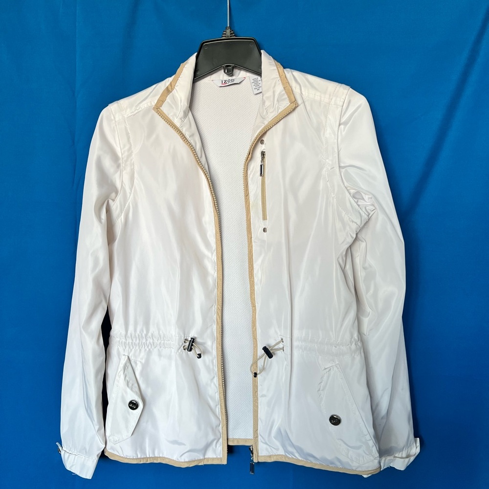 IZOD white wind breaker